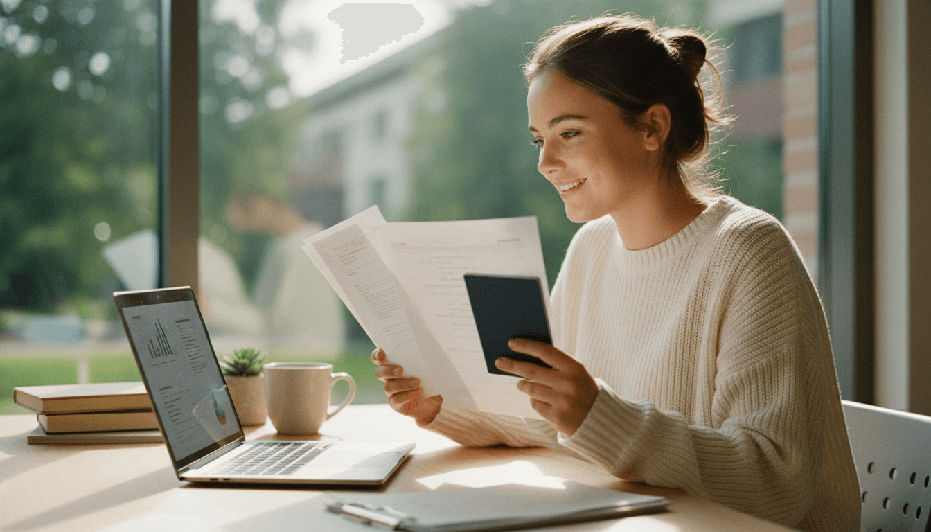 Work and Travel için başvuru belgelerini hazırlayan üniversite öğrencisi