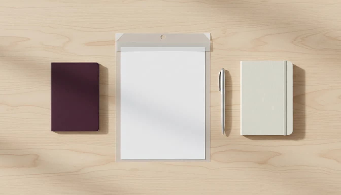 Work and Travel belgeleri — pasaport, evrak dosyası ve not defteri